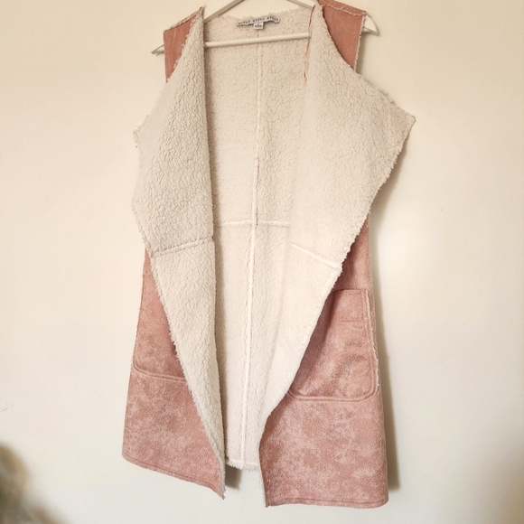HYFVE  sherpa coat vest pink and white size S - Picture 5 of 8